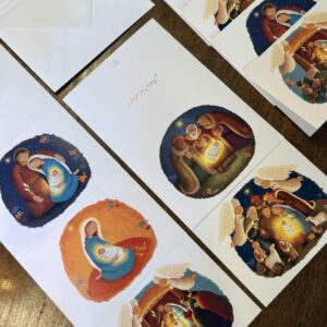POSTALES NAVIDAD (con Sobre Blanco papel verjurado)